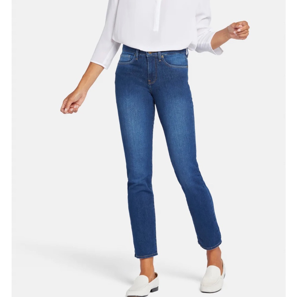 NYDJ Lift Tuck  Sheri Slim Medium Wash Mid Rise Jeans Size 12